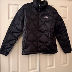 WOMENS LARGE The North Face Black Quilted Puffer Jacket BLACK